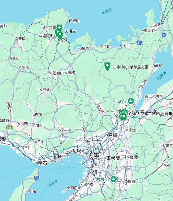 天橋立與京都府北部地圖，地圖頁面代表圖